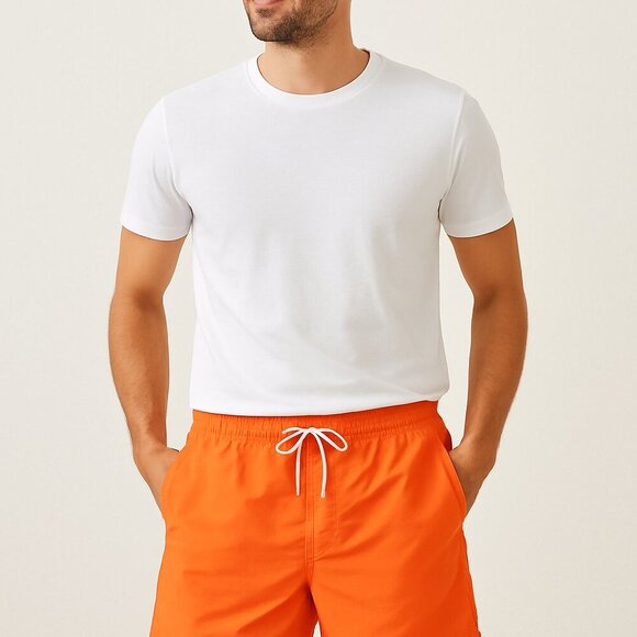 Blueport Le Club Men’s Swim Trunks Orange XXL NWT Elastic Waist Tie New - Picture 1 of 6
